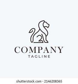 Royal Lion King Logo Design Vector