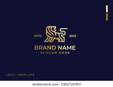 Royal Lion King luxury logo design inspiration with monogram style