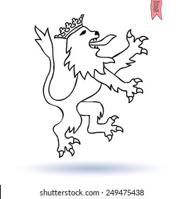 Royal Lion King Vector, coat of arms