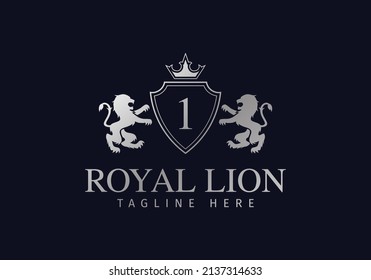 diseño del logo del león real. plantilla de logotipo