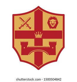 Royal Lion shield design, abstract vector illustration