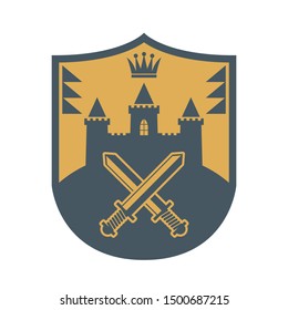 Royal Lion shield design, abstract vector illustration