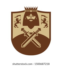 Royal Lion shield design, abstract vector illustration