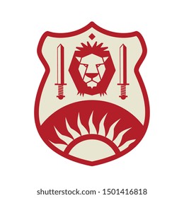 Royal Lion shield design, abstract vector illustration