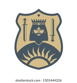 Royal Lion shield design, abstract vector illustration