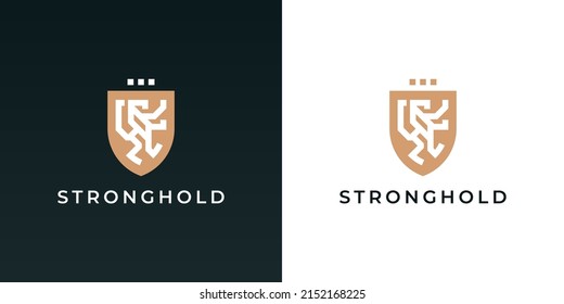 Royal Lion Shield Logo Mark Design. Minimal Heraldic Crest Icon. Premium Modern Brand Identity Insignia Emblem. Strong Law Or Security Business Symbol. Vector Illustration.
