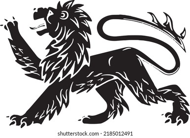 Royal lion,  vector illustration. Vector resizable Royal lion, family crest object, ideal for overlay and logo Royal lion, illustration.