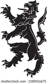 Royal lion vector illustration. Vector resizable Royal lion, family crest object, ideal for overlay and logo Royal lion  illustration.