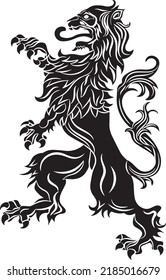 Royal lion vector illustration. Vector resizable Royal lion, family crest object, ideal for overlay and logo Royal lion  illustration.