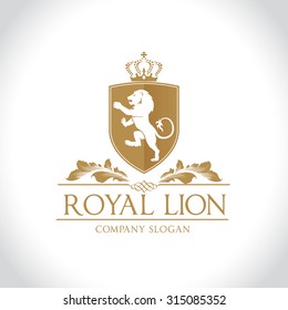 Royal lion Vector logo template