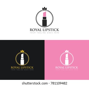 royal lipstick concept logo, icon, symbol, ilustration design template