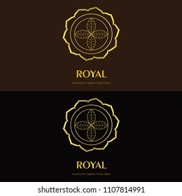 Royal Logo Abstract Vector Illustration. Monogram Leaf for Hotel, Resort, Spa, Restaurant, Salon, Brand, and Business Emblem.