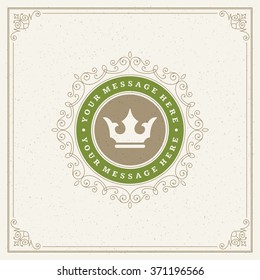 Royal Logo Design Template. Flourishes calligraphic elegant ornament lines. Luxury Logo, Crest Logo, Ornament Logo, Vintage logo, Vector Design, Logo Design, Premium Logo, Boutique Logo, Monogram.