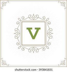 Royal Logo Design Template Vector Decoration, Flourishes Calligraphic Elegant Ornament Lines. Good for Luxury Crest, Ornament Frame, Vintage Label, Boutique Sign or Monogram, Certificate Graphics.