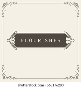 Royal Logo Design Template Vector Decoration, Flourishes Calligraphic Elegant Ornament Frame Lines. Good for Luxury.