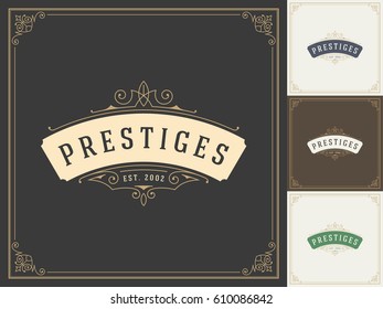 Royal Logo Design Template Vector Decoration, Flourishes Calligraphic Elegant Ornament Frame Lines. Good for Luxury Crest.