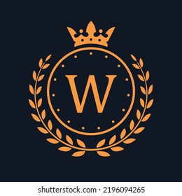 Royal logo emblem isolated on rich dark blue background vector image.