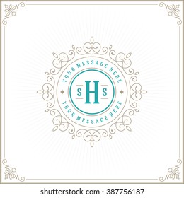 Royal Logo H Design Template Vector Decoration. Flourishes Calligraphic Elegant Ornament Lines. Luxury Crest, Ornament Frame.