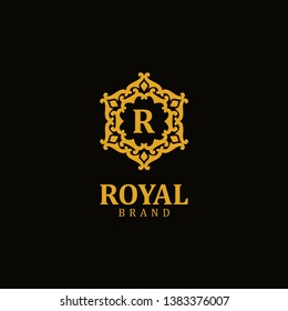 Royal logo letter R, design inspiration vector template for any purpose logo
