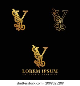 Royal logo. Luxury, elegant and expensive styled logo design in gold color