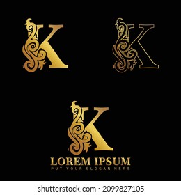 Royal logo. Luxury, elegant and expensive styled logo design in gold color