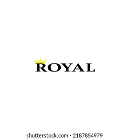 Royal logo represented with the crown on the letter R.Vector illustration isolated over white background.

