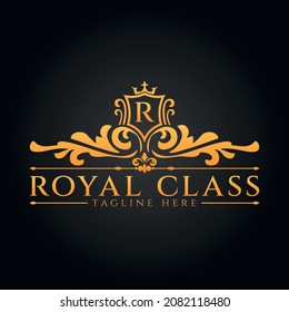Plantilla de logotipo real, símbolo de oro elegante Ilustración vectorial