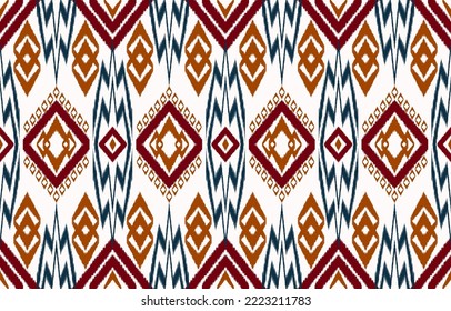 Royal luxurious ancient Ikat patterns. Geometric ethnic tribal vintage retro style. Fabric textile ikat seamless pattern. Indian African Asian navajo Aztec ikat print vector abstract background.