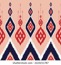 Royal luxurious ancient Ikat patterns. Geometric ethnic tribal vintage retro style. Fabric textile ikat seamless pattern. Indian African Asian navajo Aztec ikat print vector abstract background.