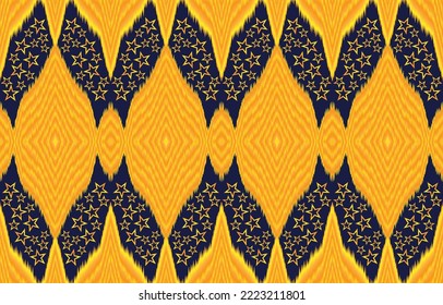 Royal luxurious ancient Ikat patterns. Geometric ethnic tribal vintage retro style. Fabric textile ikat seamless pattern. Indian African Asian navajo Aztec ikat print vector abstract background.