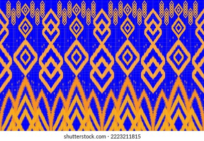 Royal luxurious ancient Ikat patterns. Geometric ethnic tribal vintage retro style. Fabric textile ikat seamless pattern. Indian African Asian navajo Aztec ikat print vector abstract background.