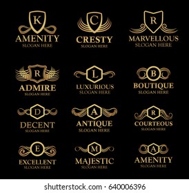 Royal Luxurious Crest Logos Set