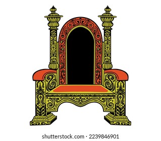 royal luxurious throne chair sketch hand drawn vector illustration isolated