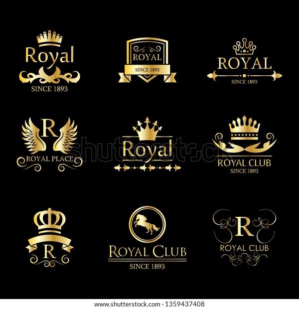 Royal Luxury Classic Logo Set Isolated Stock Vector (Royalty Free ...