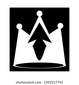 Royal luxury crown abstract logo.Crown with monogram, with elegant and minimalist lines isolated on the background.