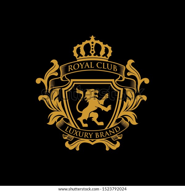 Royal Luxury Heraldic Crest Logo Design Stock Vector Royalty Free