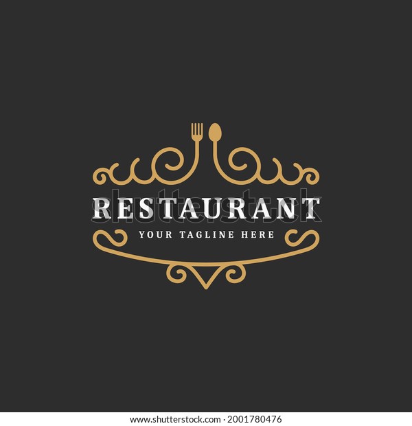 Royal Luxury Restaurant Cafe Logo Template Stock Vector (Royalty Free ...