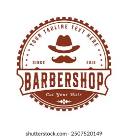 Royal luxury vintage Barbershop Logo Vector Template. Man haircut salon retro design and sign badge vector isolated.