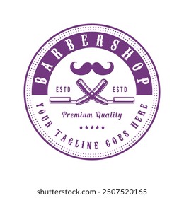 Royal luxury vintage Barbershop Logo Vector Template. Man haircut salon retro design and sign badge vector isolated.