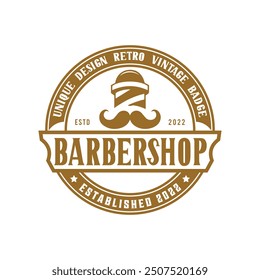 Royal luxury vintage Barbershop Logo Vector Template. Man haircut salon retro design and sign badge vector isolated.