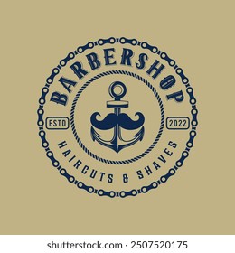 Royal luxury vintage Barbershop Logo Vector Template. Man haircut salon retro design and sign badge vector isolated.