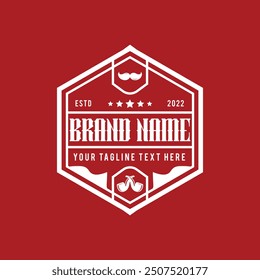 Royal luxury vintage Barbershop Logo Vector Template. Man haircut salon retro design and sign badge vector isolated.