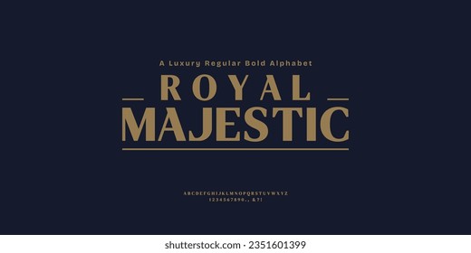 Royal Majestic Simple Elegant Font. Classic Lettering Minimal Fashion Designs. Typography modern serif fonts regular decorative vintage concept. vector illustration