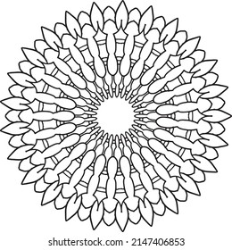 Royal mandala design black and white, circle frame, ornaments  