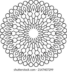 Royal Mandala Design Schwarz-Weiß, Circle Frame, Ornamente  