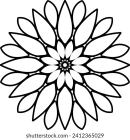 Royal mandala design black and white, circle frame, ornaments
