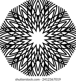 Royal Mandala Design Schwarz-Weiß, Circle Frame, Ornamente
