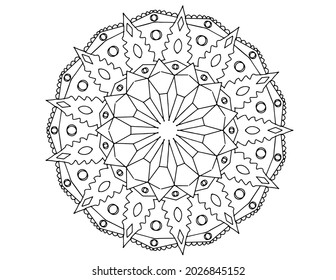 Royal mandala design, ornament, black and white, decoration, wallpaper, art