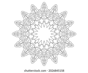 Royal mandala design, ornament, black and white, decoration, wallpaper, art