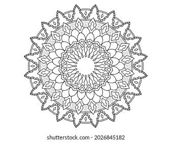 Royal mandala design, ornament, black and white, decoration, wallpaper, art